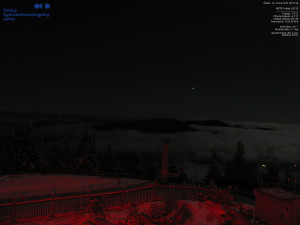 Lysá hora - Pohled na jihozápad, Smrk - 26.2.2026 v 00:15 Lysá hora - Pohled na jihozápad, Smrk - 26.2.2026 v 00:15