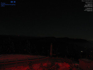 Lysá hora - Pohled na jihozápad, Smrk - 26.2.2026 v 01:30 Lysá hora - Pohled na jihozápad, Smrk - 26.2.2026 v 01:30