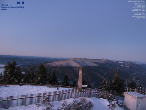 Lysá hora - Pohled na jihozápad, Smrk - 26.2.2026 v 06:15 Lysá hora - Pohled na jihozápad, Smrk - 26.2.2026 v 06:15