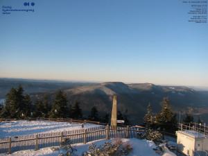 Lysá hora - Pohled na jihozápad, Smrk - 26.2.2026 v 07:15 Lysá hora - Pohled na jihozápad, Smrk - 26.2.2026 v 07:15