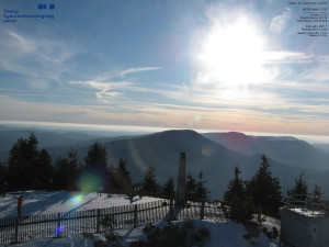 Lysá hora - Pohled na jihozápad, Smrk - 26.2.2026 v 16:00 Lysá hora - Pohled na jihozápad, Smrk - 26.2.2026 v 16:00