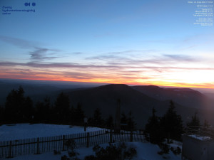 Lysá hora - Pohled na jihozápad, Smrk - 26.2.2026 v 18:00 Lysá hora - Pohled na jihozápad, Smrk - 26.2.2026 v 18:00