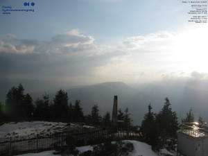 Lysá hora - Pohled na jihozápad, Smrk - 12.3.2026 v 16:45 Lysá hora - Pohled na jihozápad, Smrk - 12.3.2026 v 16:45