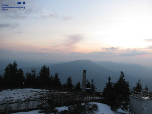 Lysá hora - Pohled na jihozápad, Smrk - 12.3.2026 v 17:45 Lysá hora - Pohled na jihozápad, Smrk - 12.3.2026 v 17:45