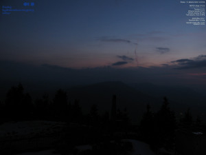 Lysá hora - Pohled na jihozápad, Smrk - 12.3.2026 v 18:30 Lysá hora - Pohled na jihozápad, Smrk - 12.3.2026 v 18:30