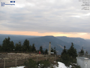 Lysá hora - Pohled na jihozápad, Smrk - 22.3.2026 v 17:15 Lysá hora - Pohled na jihozápad, Smrk - 22.3.2026 v 17:15