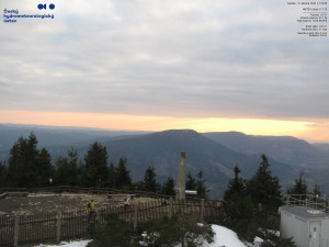 Lysá hora - Pohled na jihozápad, Smrk - 22.3.2026 v 17:30 Lysá hora - Pohled na jihozápad, Smrk - 22.3.2026 v 17:30