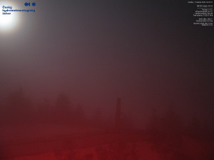 Lysá hora - Pohled na jihozápad, Smrk - 5.4.2026 v 04:30 Lysá hora - Pohled na jihozápad, Smrk - 5.4.2026 v 04:30