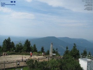Lysá hora - Blick nach Südwesten, Smrk - 1.8.2026 v 10:45 Lysá hora - Blick nach Südwesten, Smrk - 1.8.2026 v 10:45