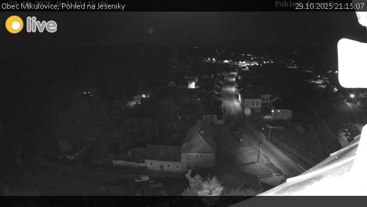Obec Mikulovice - Pohled na Jeseniky - 29.10.2025 v 21:15 Obec Mikulovice - Pohled na Jeseniky - 29.10.2025 v 21:15