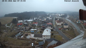 Obec Mikulovice - Pohled na Jeseniky - 28.1.2026 v 07:15 Obec Mikulovice - Pohled na Jeseniky - 28.1.2026 v 07:15