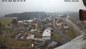 Obec Mikulovice - Pohled na Jeseniky - 28.1.2026 v 07:32 Obec Mikulovice - Pohled na Jeseniky - 28.1.2026 v 07:32