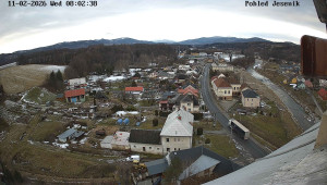 Obec Mikulovice - Pohled na Jeseniky - 11.2.2026 v 08:02 Obec Mikulovice - Pohled na Jeseniky - 11.2.2026 v 08:02