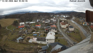 Obec Mikulovice - Pohled na Jeseniky - 11.2.2026 v 15:02 Obec Mikulovice - Pohled na Jeseniky - 11.2.2026 v 15:02