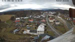 Obec Mikulovice - Pohled na Jeseniky - 11.2.2026 v 16:02 Obec Mikulovice - Pohled na Jeseniky - 11.2.2026 v 16:02
