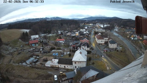 Obec Mikulovice - Pohled na Jeseniky - 22.2.2026 v 06:32 Obec Mikulovice - Pohled na Jeseniky - 22.2.2026 v 06:32