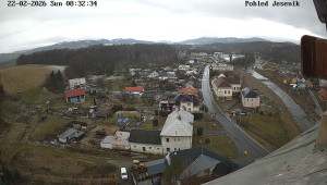 Obec Mikulovice - Pohled na Jeseniky - 22.2.2026 v 08:32 Obec Mikulovice - Pohled na Jeseniky - 22.2.2026 v 08:32