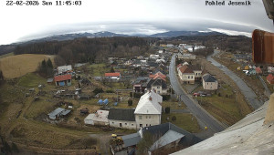 Obec Mikulovice - Pohled na Jeseniky - 22.2.2026 v 11:45 Obec Mikulovice - Pohled na Jeseniky - 22.2.2026 v 11:45