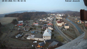 Obec Mikulovice - Pohled na Jeseniky - 20.3.2026 v 05:32 Obec Mikulovice - Pohled na Jeseniky - 20.3.2026 v 05:32