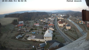 Obec Mikulovice - Pohled na Jeseniky - 20.3.2026 v 06:02 Obec Mikulovice - Pohled na Jeseniky - 20.3.2026 v 06:02