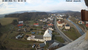 Obec Mikulovice - Pohled na Jeseniky - 20.3.2026 v 08:02 Obec Mikulovice - Pohled na Jeseniky - 20.3.2026 v 08:02