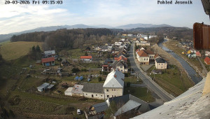 Obec Mikulovice - Pohled na Jeseniky - 20.3.2026 v 09:15 Obec Mikulovice - Pohled na Jeseniky - 20.3.2026 v 09:15