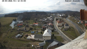 Obec Mikulovice - Pohled na Jeseniky - 20.3.2026 v 12:15 Obec Mikulovice - Pohled na Jeseniky - 20.3.2026 v 12:15