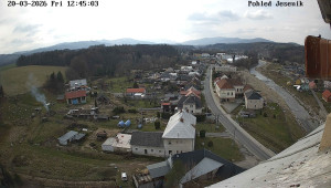 Obec Mikulovice - Pohled na Jeseniky - 20.3.2026 v 12:45 Obec Mikulovice - Pohled na Jeseniky - 20.3.2026 v 12:45