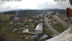 Obec Mikulovice - Pohled na Jeseniky - 20.3.2026 v 13:15 Obec Mikulovice - Pohled na Jeseniky - 20.3.2026 v 13:15