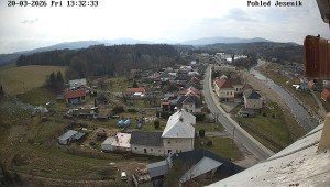 Obec Mikulovice - Pohled na Jeseniky - 20.3.2026 v 13:32 Obec Mikulovice - Pohled na Jeseniky - 20.3.2026 v 13:32