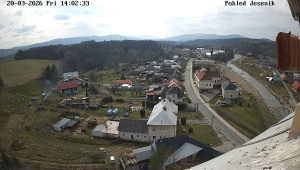 Obec Mikulovice - Pohled na Jeseniky - 20.3.2026 v 14:02 Obec Mikulovice - Pohled na Jeseniky - 20.3.2026 v 14:02