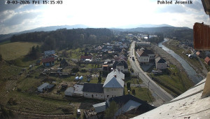 Obec Mikulovice - Pohled na Jeseniky - 20.3.2026 v 15:15 Obec Mikulovice - Pohled na Jeseniky - 20.3.2026 v 15:15