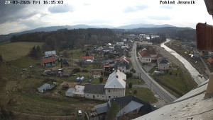 Obec Mikulovice - Pohled na Jeseniky - 20.3.2026 v 16:15 Obec Mikulovice - Pohled na Jeseniky - 20.3.2026 v 16:15