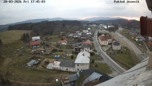 Obec Mikulovice - Pohled na Jeseniky - 20.3.2026 v 17:45 Obec Mikulovice - Pohled na Jeseniky - 20.3.2026 v 17:45