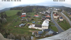 Obec Mikulovice - Pohled na Jeseniky - 17.4.2026 v 07:15 Obec Mikulovice - Pohled na Jeseniky - 17.4.2026 v 07:15