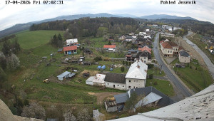 Obec Mikulovice - Pohled na Jeseniky - 17.4.2026 v 08:02 Obec Mikulovice - Pohled na Jeseniky - 17.4.2026 v 08:02