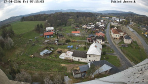 Obec Mikulovice - Pohled na Jeseniky - 17.4.2026 v 08:15 Obec Mikulovice - Pohled na Jeseniky - 17.4.2026 v 08:15