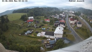 Obec Mikulovice - Pohled na Jeseniky - 1.6.2026 v 04:32 Obec Mikulovice - Pohled na Jeseniky - 1.6.2026 v 04:32