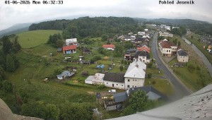 Obec Mikulovice - Pohled na Jeseniky - 1.6.2026 v 07:32 Obec Mikulovice - Pohled na Jeseniky - 1.6.2026 v 07:32