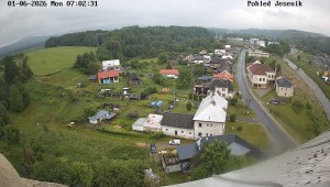 Obec Mikulovice - Pohled na Jeseniky - 1.6.2026 v 08:02 Obec Mikulovice - Pohled na Jeseniky - 1.6.2026 v 08:02