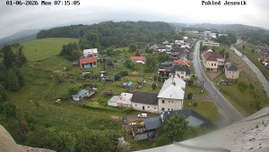 Obec Mikulovice - Pohled na Jeseniky - 1.6.2026 v 08:15 Obec Mikulovice - Pohled na Jeseniky - 1.6.2026 v 08:15