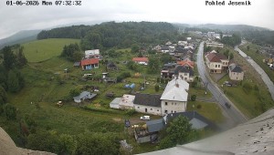 Obec Mikulovice - Pohled na Jeseniky - 1.6.2026 v 08:32 Obec Mikulovice - Pohled na Jeseniky - 1.6.2026 v 08:32