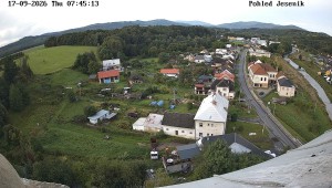 Obec Mikulovice - Pohled na Jeseniky - 17.9.2026 v 08:45 Obec Mikulovice - Pohled na Jeseniky - 17.9.2026 v 08:45