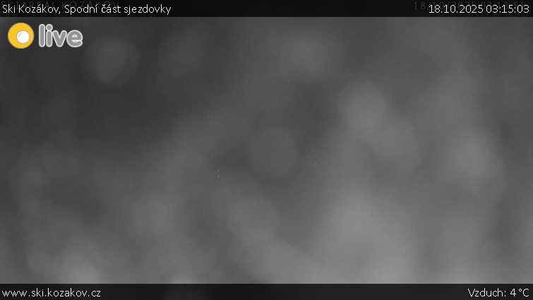 Ski Kozákov - Spodní část sjezdovky - 18.10.2025 v 03:15 Ski Kozákov - Spodní část sjezdovky - 18.10.2025 v 03:15