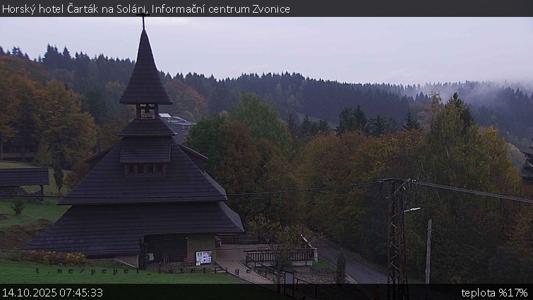 Horský hotel Čarták na Soláni - Informační centrum Zvonice - 14.10.2025 v 07:45 Horský hotel Čarták na Soláni - Informační centrum Zvonice - 14.10.2025 v 07:45