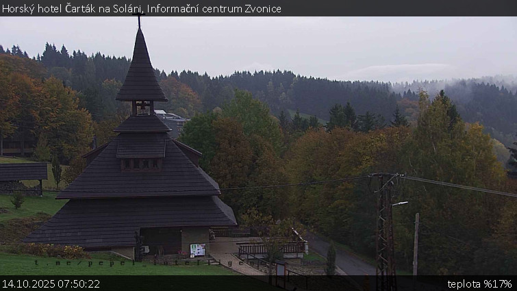 Horský hotel Čarták na Soláni - Informační centrum Zvonice - 14.10.2025 v 07:50 Horský hotel Čarták na Soláni - Informační centrum Zvonice - 14.10.2025 v 07:50