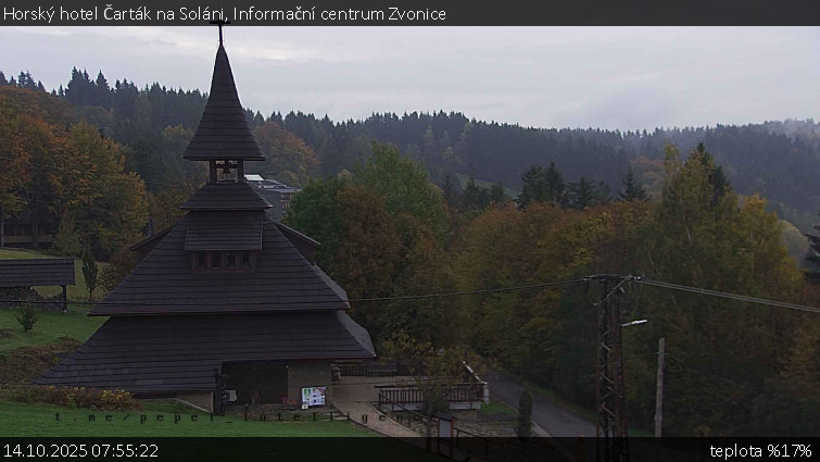 Horský hotel Čarták na Soláni - Informační centrum Zvonice - 14.10.2025 v 07:55 Horský hotel Čarták na Soláni - Informační centrum Zvonice - 14.10.2025 v 07:55