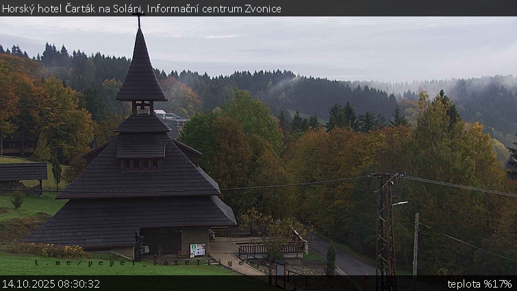 Horský hotel Čarták na Soláni - Informační centrum Zvonice - 14.10.2025 v 08:30 Horský hotel Čarták na Soláni - Informační centrum Zvonice - 14.10.2025 v 08:30