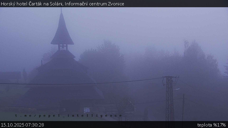 Horský hotel Čarták na Soláni - Informační centrum Zvonice - 15.10.2025 v 07:30 Horský hotel Čarták na Soláni - Informační centrum Zvonice - 15.10.2025 v 07:30
