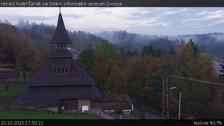 Horský hotel Čarták na Soláni - Informační centrum Zvonice - 15.10.2025 v 17:50 Horský hotel Čarták na Soláni - Informační centrum Zvonice - 15.10.2025 v 17:50
